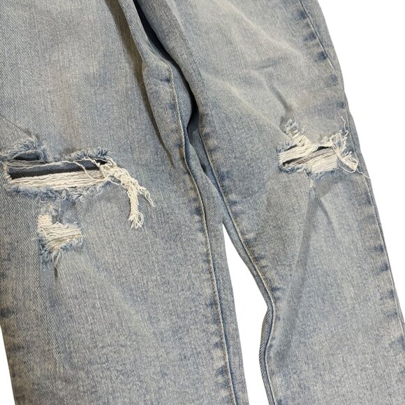 NWT Old Navy Size 2 High Rise Curvy OG Straight Distressed RawHem Knee Holes - Picture 3 of 7